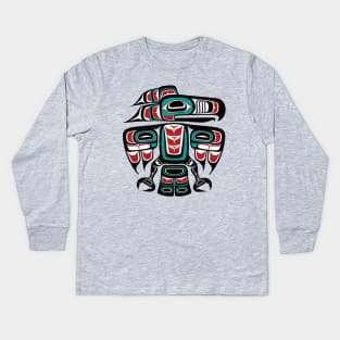 Haida Tlingit Native Raven Totem Kids Long Sleeve T-Shirt